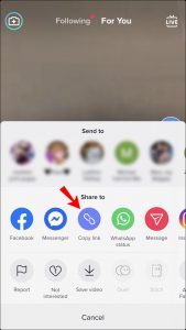 copy share link tiktok